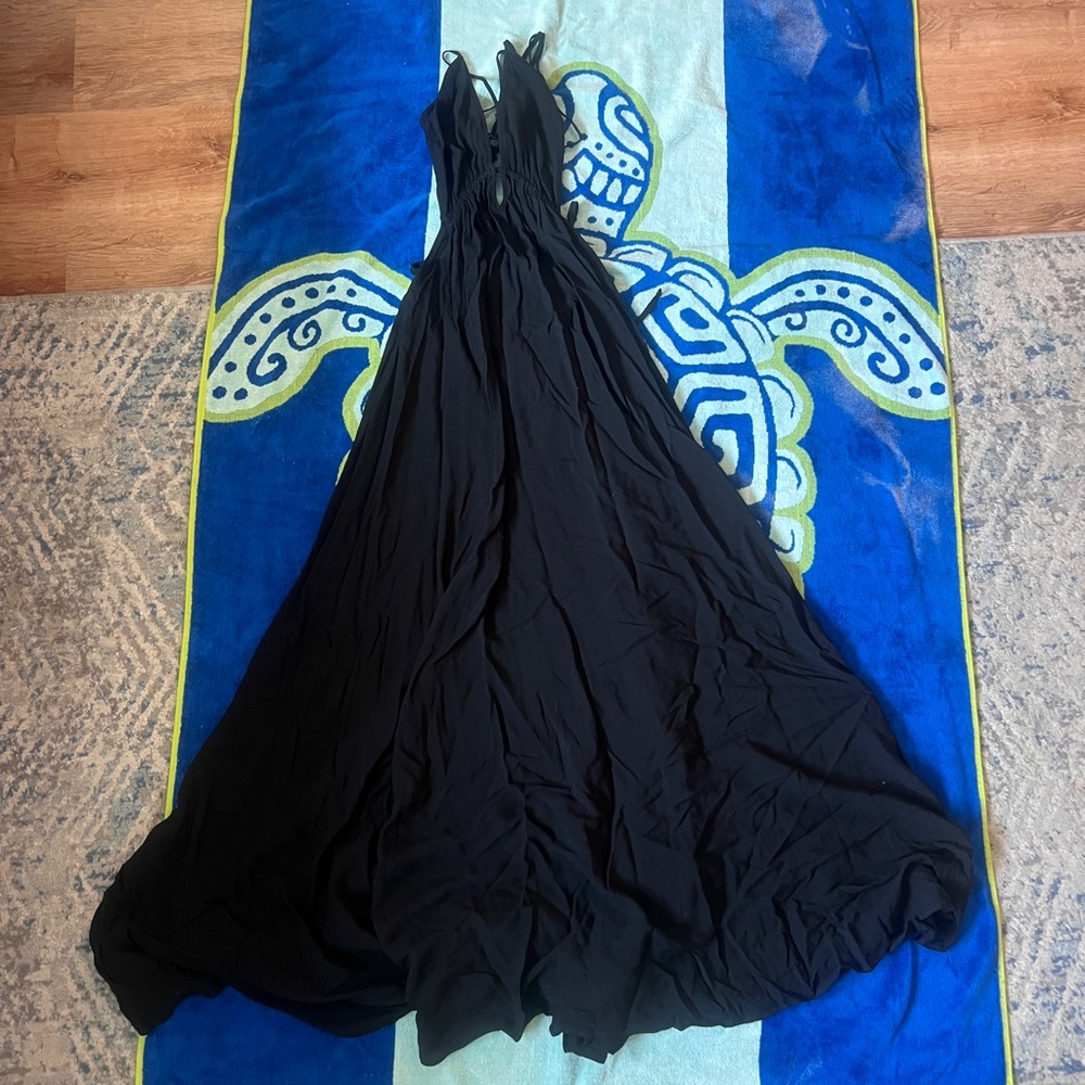Open Back Black Dress